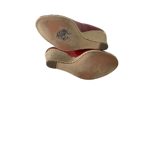 MICHAEL Michael  Kors Red Open Toe Slip On Wedges Size 6.5 - Picture 6 of 6